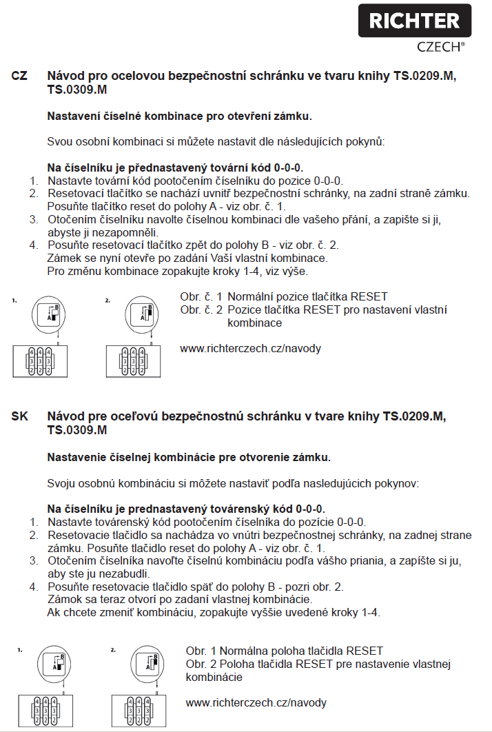 Návod pro TS.0209.M a TS.0309.M